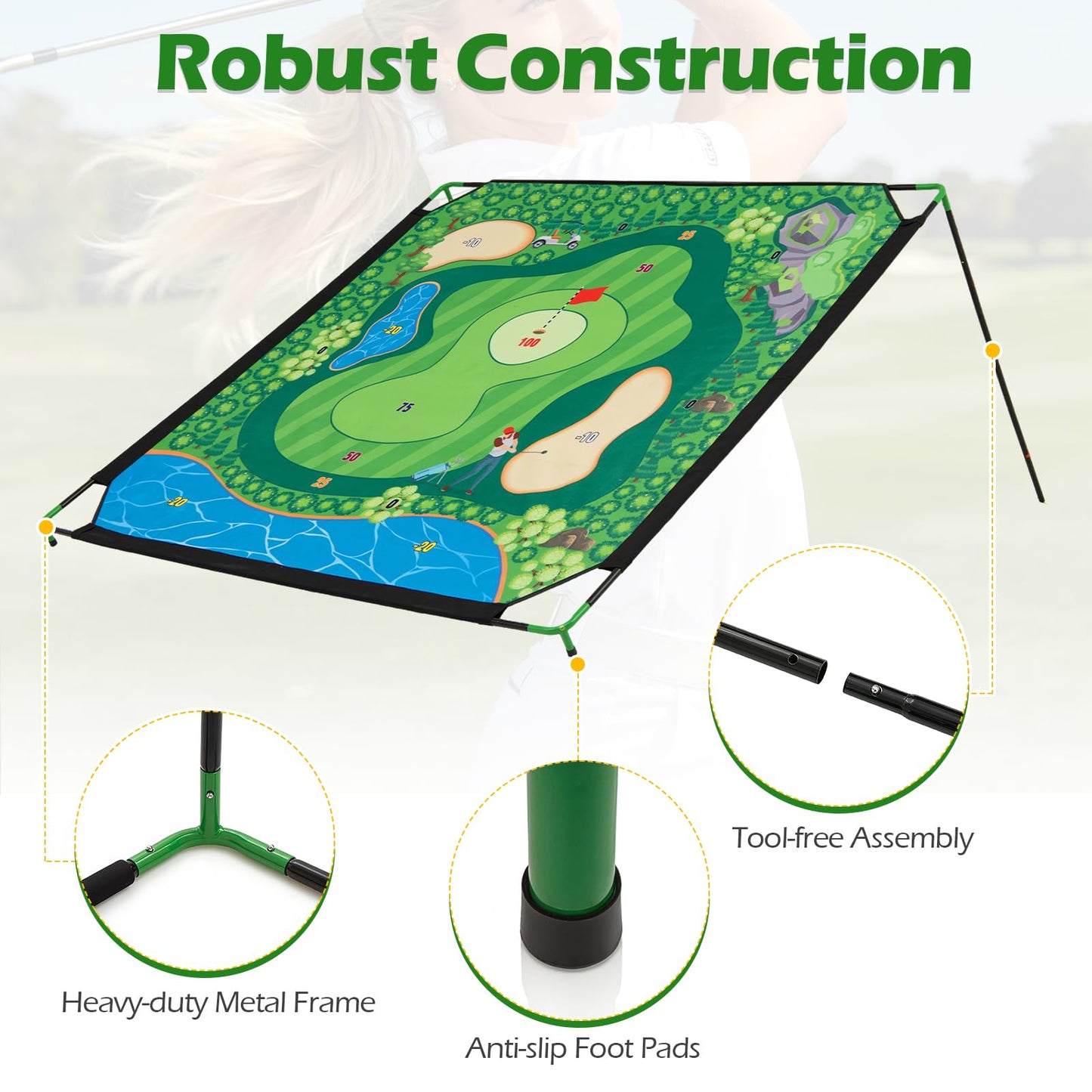 Large Golf Chipping Game Set for Adults & Kids