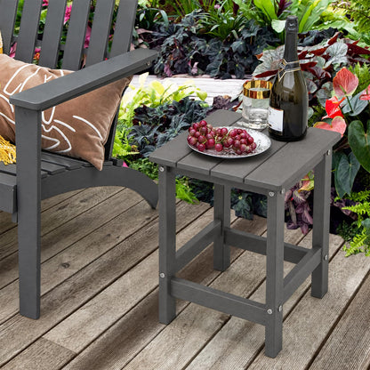 Outdoor Weather-Resistant HDPE Side Table for Patio and Garden