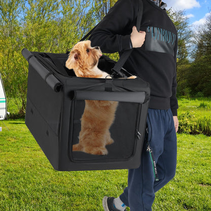 Foldable Pet Carrier Bag with 2 Openings & Expandable Mesh Basket
