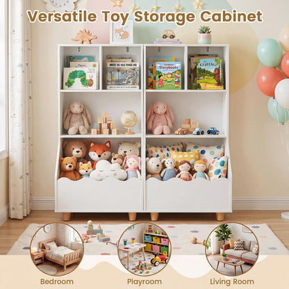 3-Tier Wooden Bookshelf with 2 Anti-Toppling Devices Top Surface and 3 Compartments