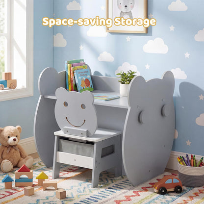 Toddler Table and Chair Set, 3 in 1 Activity Table with Reversible Whiteboard