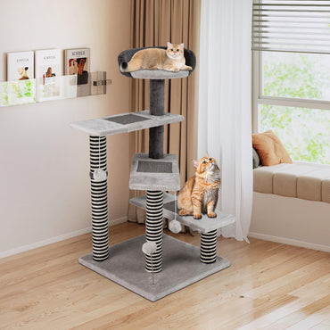 Cat Tree, 93cm Tall Modern Cats Tower with Padded Top Perch