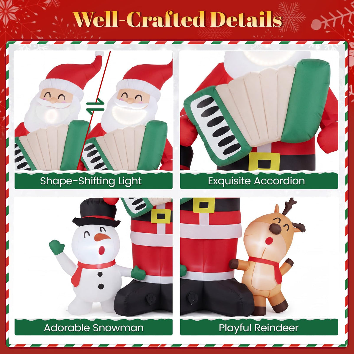 Inflatable Christmas Santa Claus, 8FT Self Inflating Xmas Decoration