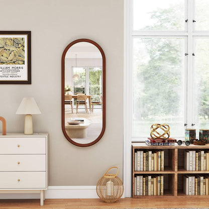 Hanging Mirror Full Length Mirror Wood Frame Wall-Mounted Mirror