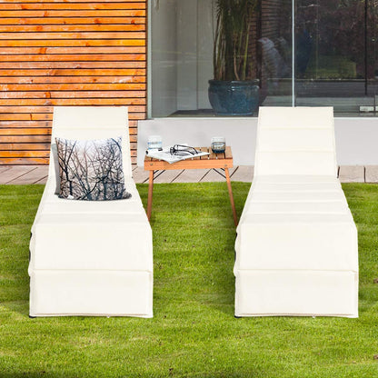 Rattan Sun Lounger with Cushion and Adjustable Feet