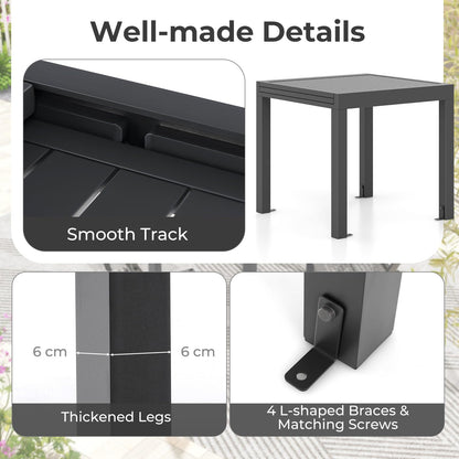 Expandable Patio Dining Table for 4-6 People