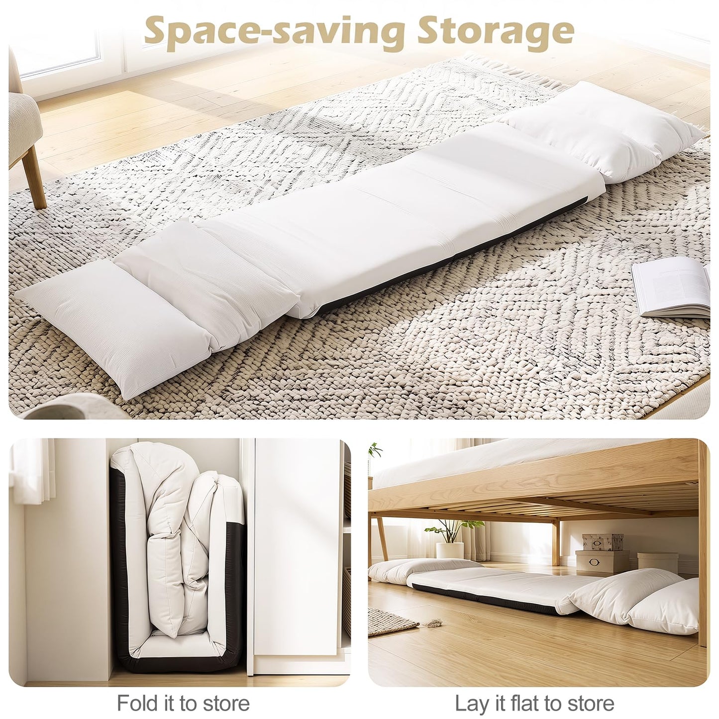 2-In-1 Adjustable Single Lazy Sofa Bed Chair