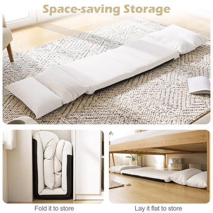 2-In-1 Adjustable Single Lazy Sofa Bed Chair