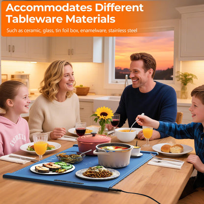 Food Warming Mat with Adjustable Temperature and Timer