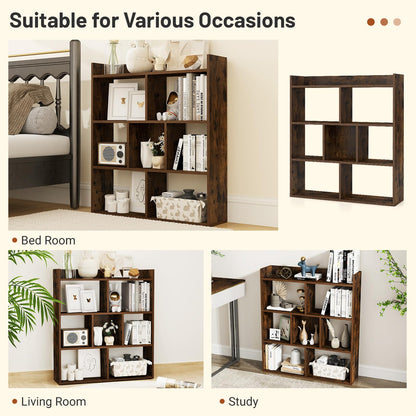 7 Cubes Open-back Bookshelf Home Storage Display Shelf