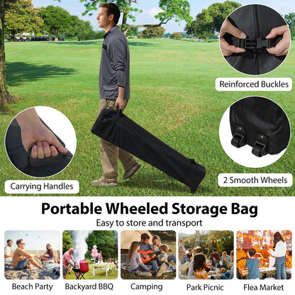 3 x 3 m Pop up Canopy Tent with 1 Sidewall Wheeled Bag