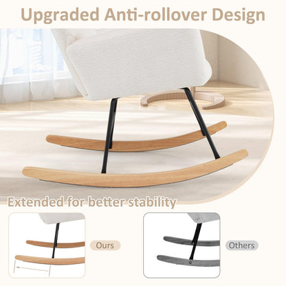 Nursery Rocking Chair with Comfy Backrest and Armrest