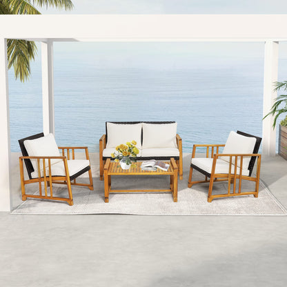 4 PCS Garden Furniture Set for Balcony Yard
