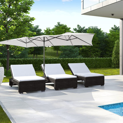 4.3m Double-Sided Patio Umbrella with Crank Handle & Vented Tops