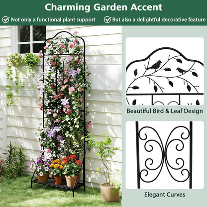 Garden Trellis with Foldable Shelf and Anti-Tipping Device