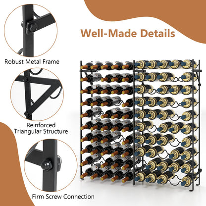 100 Bottles Wine Rack, 10-Tier Wine Holder Stand with Wall-Anchored Design
