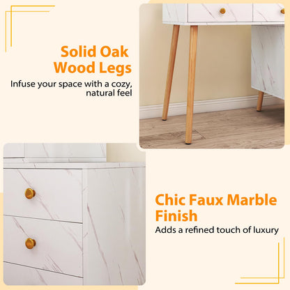 Vanity Desk Makeup Vanity Set with Removable Mirror