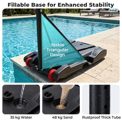 Pool Basketball Hoop with LED 8-Height Adjustable Swimming Pool Basketball