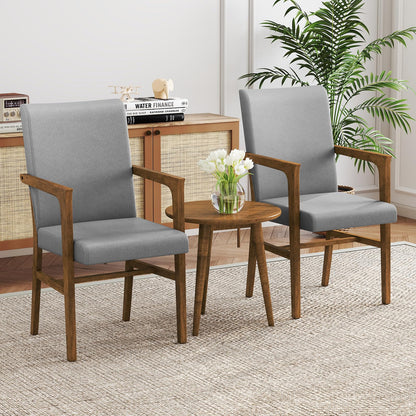 Mid-Century Modern Dining Chairs Set of 2 with High Back and Soft Cushion