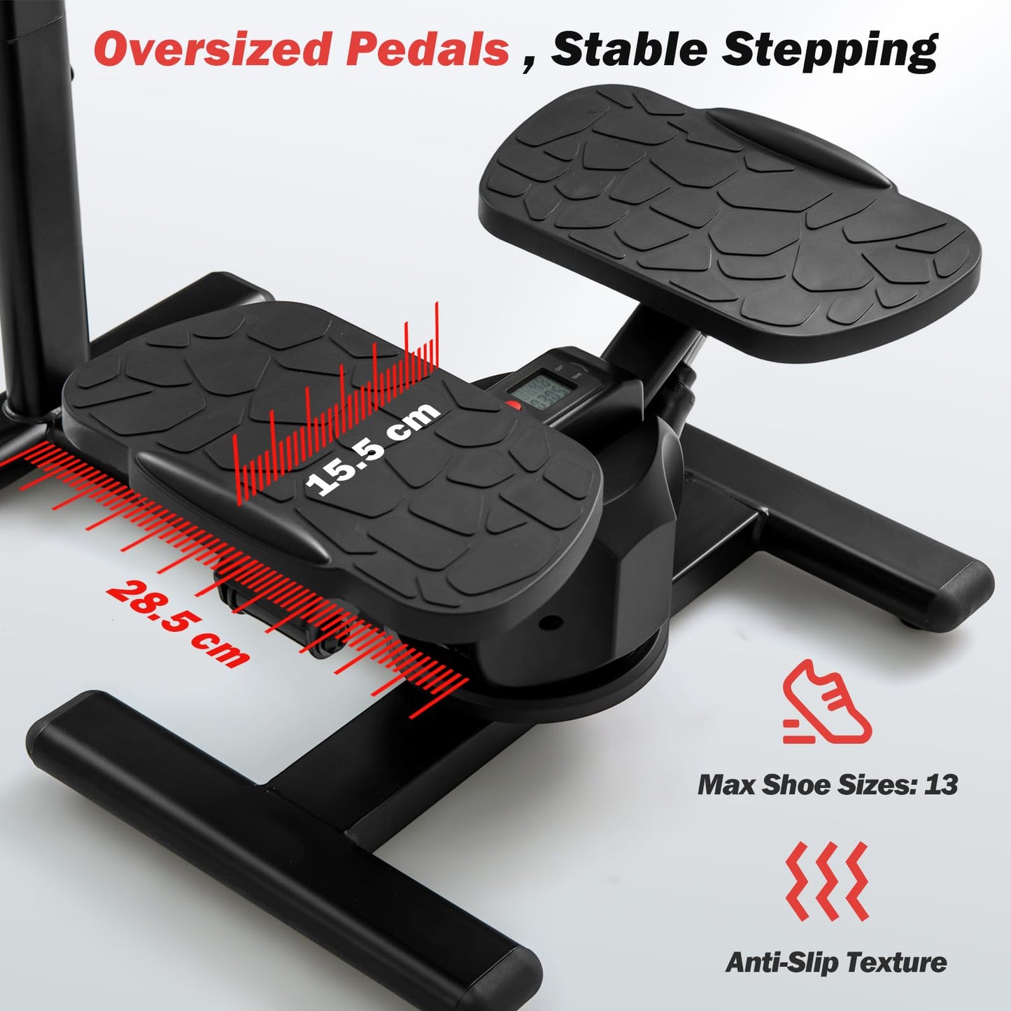 Twist Stepper with Adjustable Handlebar and LCD Monitor