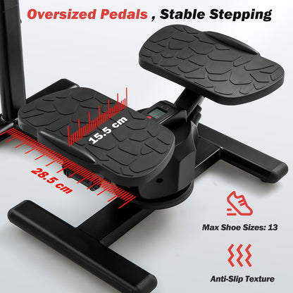 Twist Stepper with Adjustable Handlebar and LCD Monitor