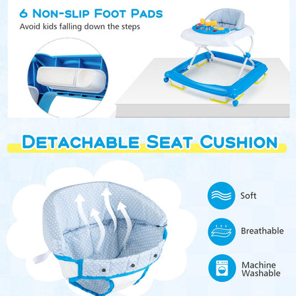Foldable Infant Activity Center with 3 Adjustable Heights
