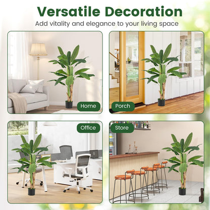 Bird of Paradise Artificial Plant Faux Banana Leaf Tree