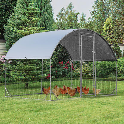 Round-Shaped Walk In Chicken Coop with Waterproof and Sun Protection Cover