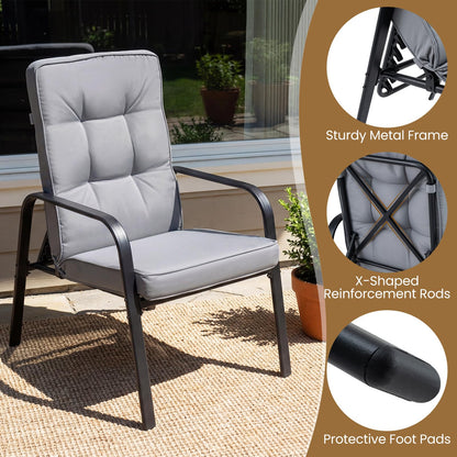 Garden Chairs Set of 2, Outdoor Dining Chairs with 5-Level Adjustable Backrests