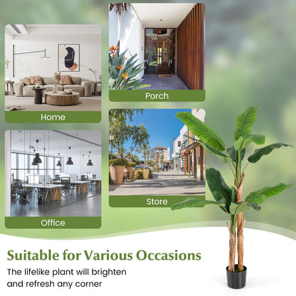 165cm Artificial Fake Banana Tree with 10 Large Leaves