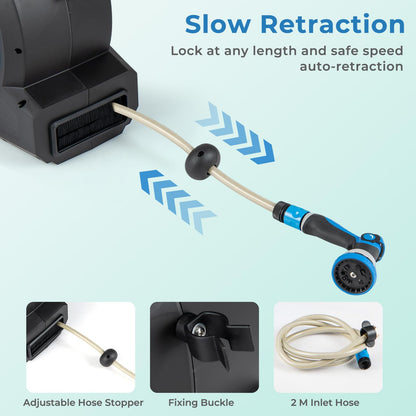 Retractable Hose Reel 30+2M, 10 in 1 Nozzle Floor