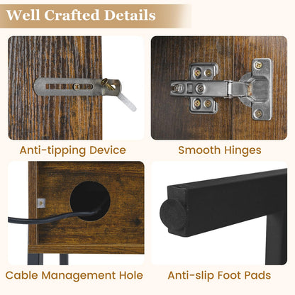 Dressing Table with 360° Rotation LED Vanity Mirror, Makeup Table Vanity Desk