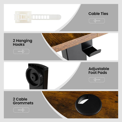 140 x 60 CM Height Adjustable Standing Desk with 3 Memory Heights