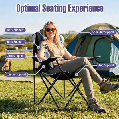 Pack Folding Camping Chair, Large Padded Chair