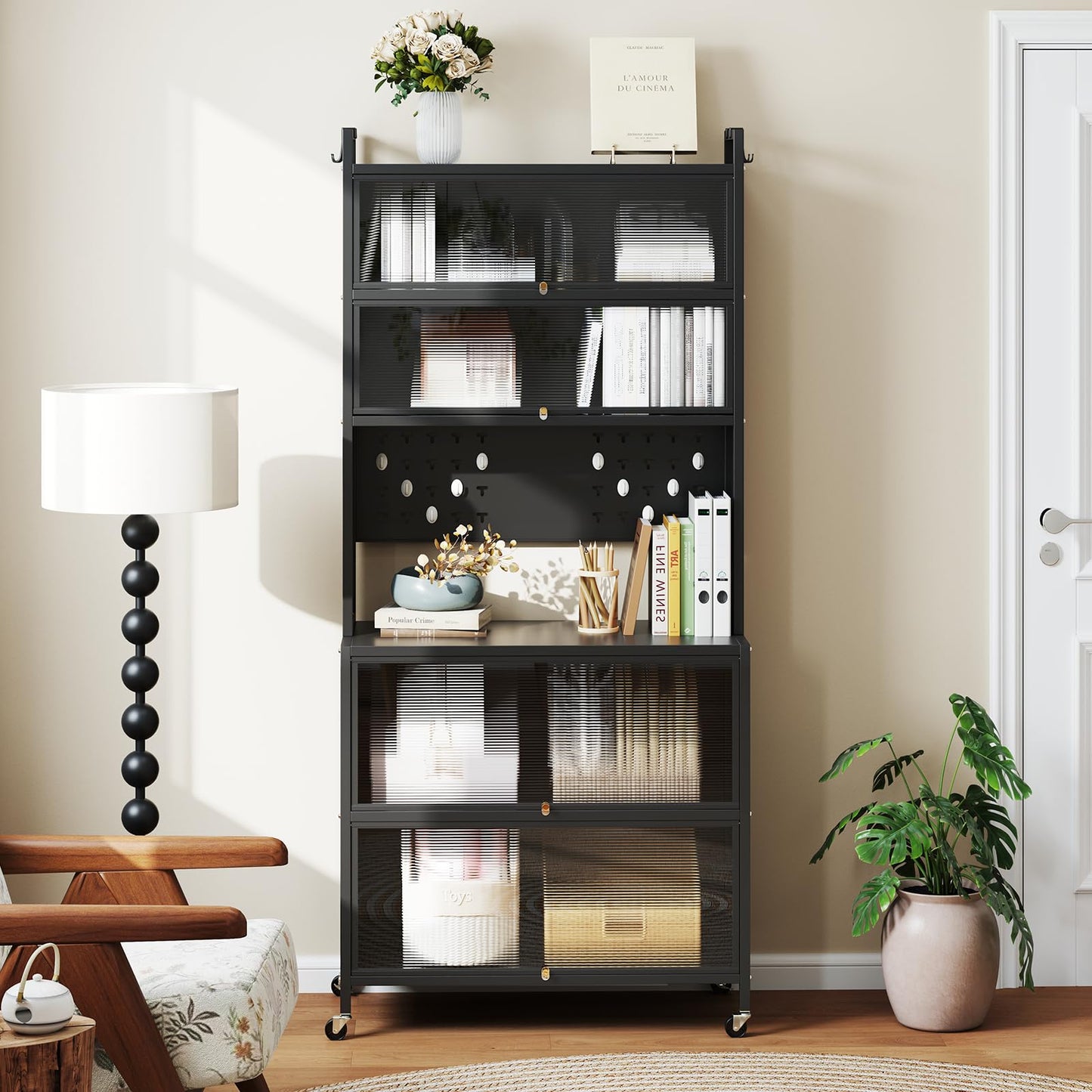 5 or 6 Tier Kitchen Pantry Cabinet Buffet Cabinet with Hutch