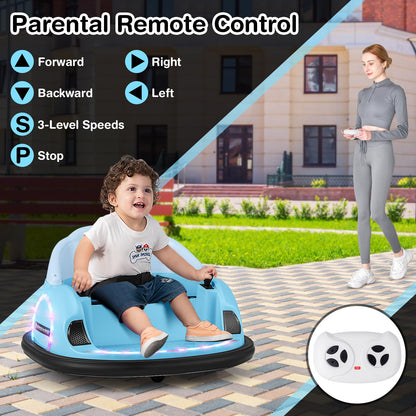 12V Kids Bumper Car with Joysticks Remote Control for Toddlers 18+ Months Old
