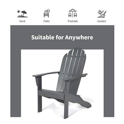 Acacia Wood Adirondack Lounger Chair with Slatted Seating, Ergonomic Design