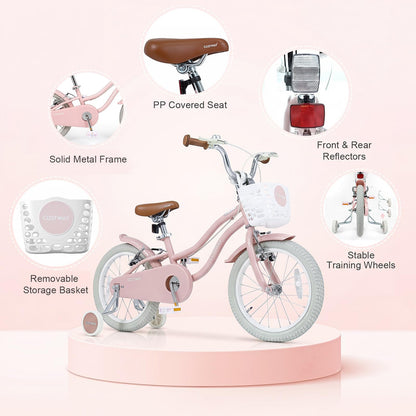 Kids Bike, Children's Training Bicycle | Toddler Bike with Height Adjustable Handlebar & Seat