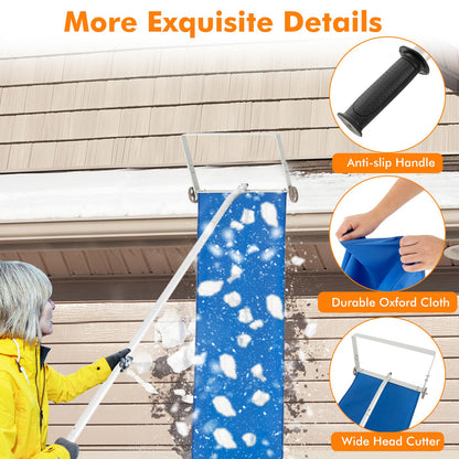 Snow Roof Rake with 5 Section Pole and Anti-slip Handle