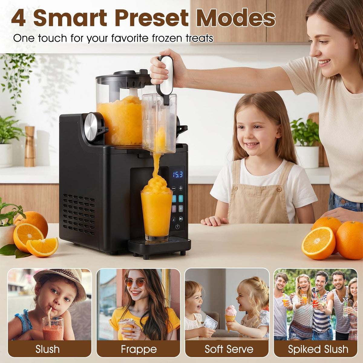 Slushie Machine 2L,2-in-1 Frozen Drink & Ice Cream Maker in 10 Mins
