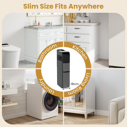 4-Tier Bathroom Storage Cabinet with 2 Drawers and Tissue Box