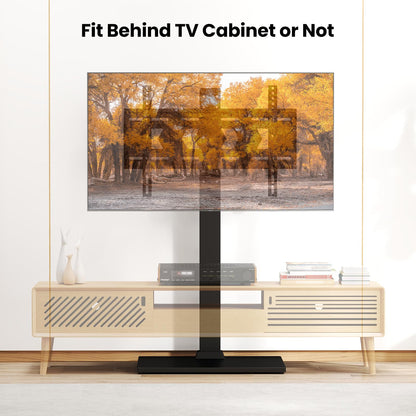 Height Adjustable Floor TV Stand with AV Shelf