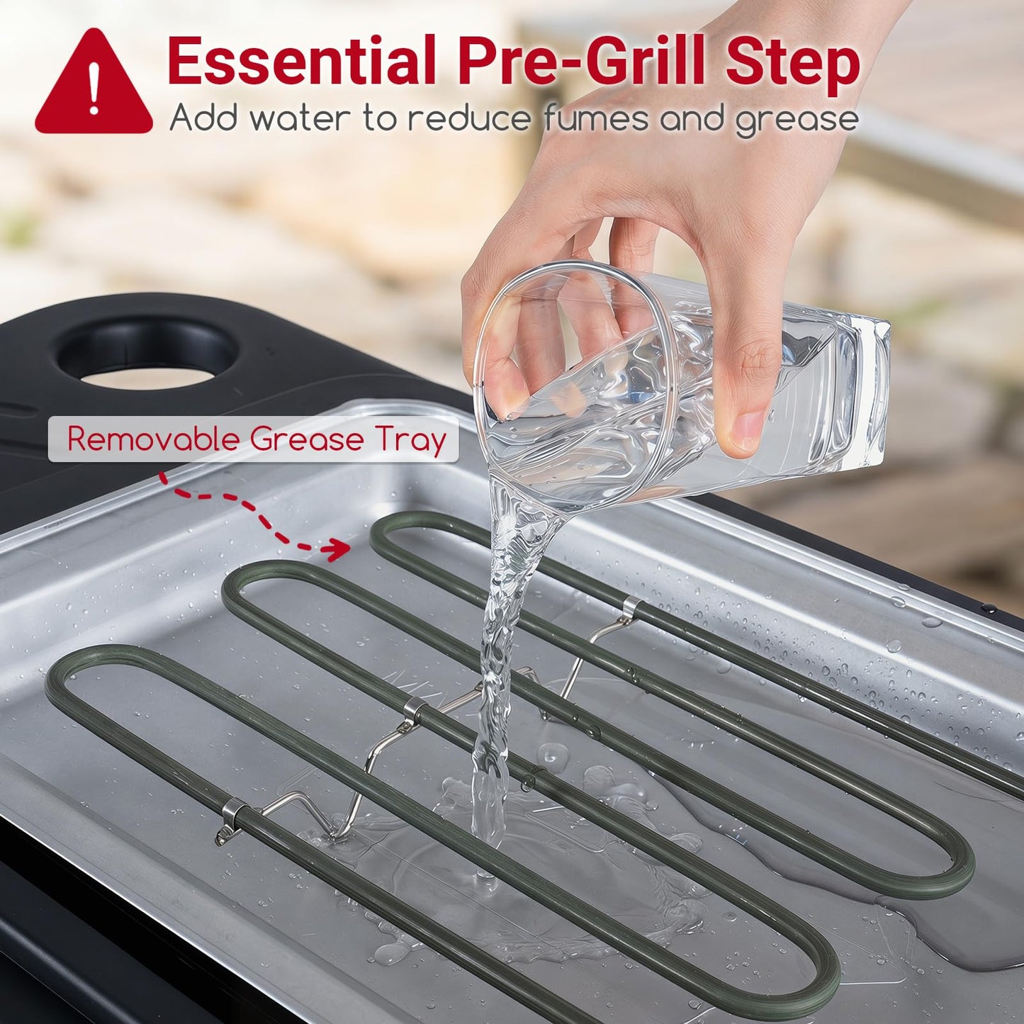 2000W Outdoor BBQ Grill with Detachable Stand Dual Plates