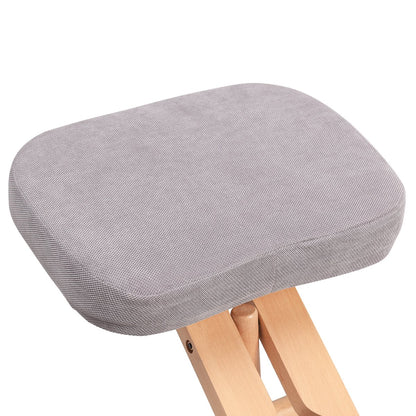 Wood Posture Stool with Angle and Height Adjustable for Gaming Computer Work