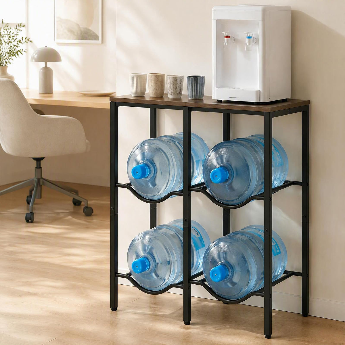 GiantexUK 4-Tray Water Jug Holder, 2-Tier Water Bottle Rack