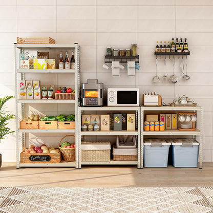 5 Tier Metal Shelving Unit with Adjustable Height for Garages