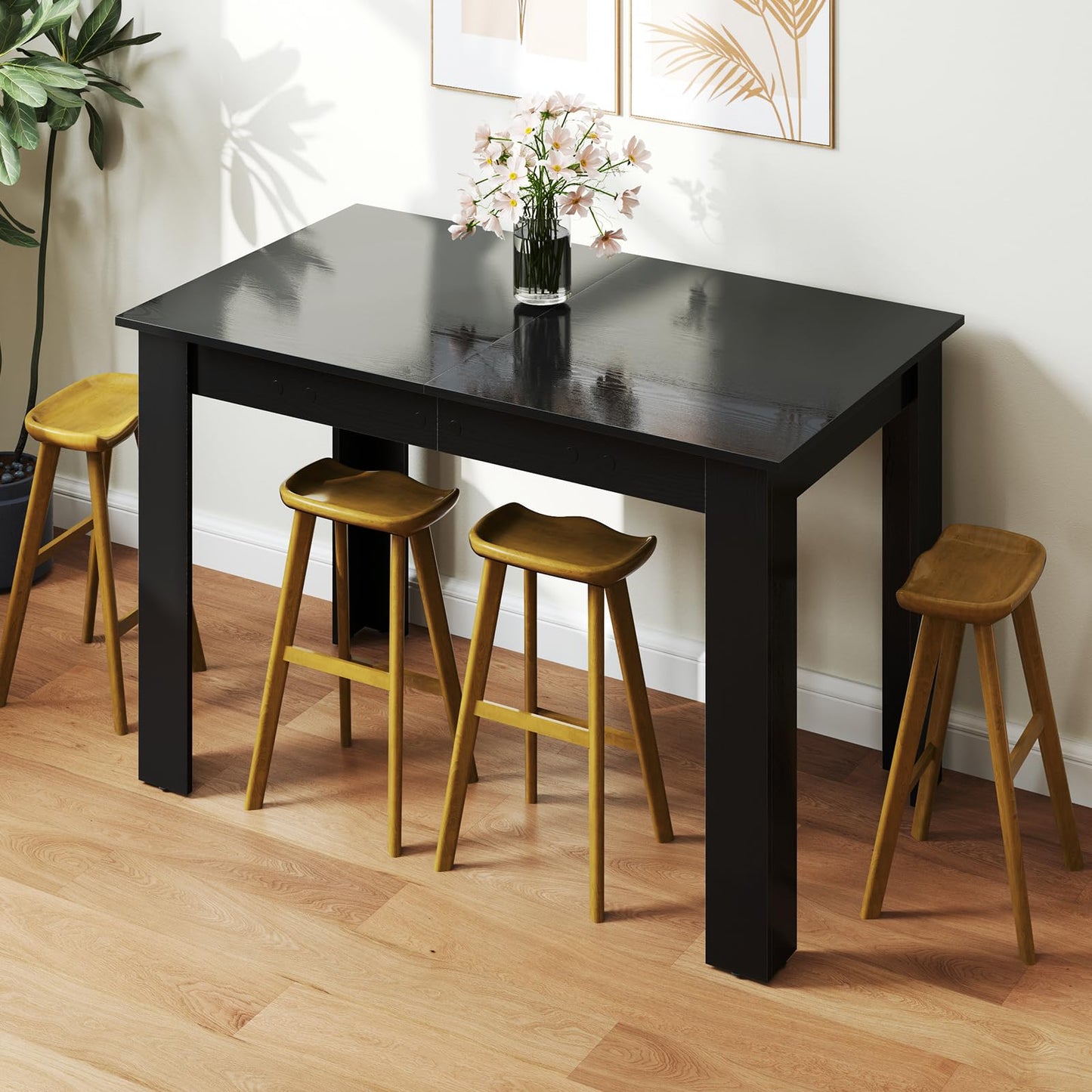 Extendable Dining Table with Adjustable Tabletop