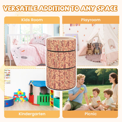 3 PCS Tree Stump Stool Set Round Flexible Seatings