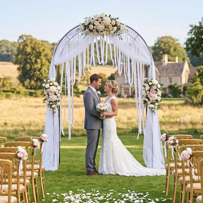 Garden Arch, Heavy Duty Metal Roses Vines Climbing Plants Support Archway