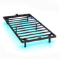 Floating Bed Frame with LED Lights and Charging Station Mattress Slide Stopper